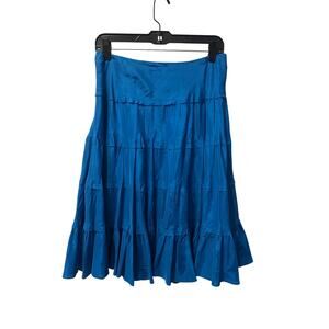 ⭐️ Women’s Lauren Ralph Lauren Turqoise Blue 100% Silk Skirt Size XS